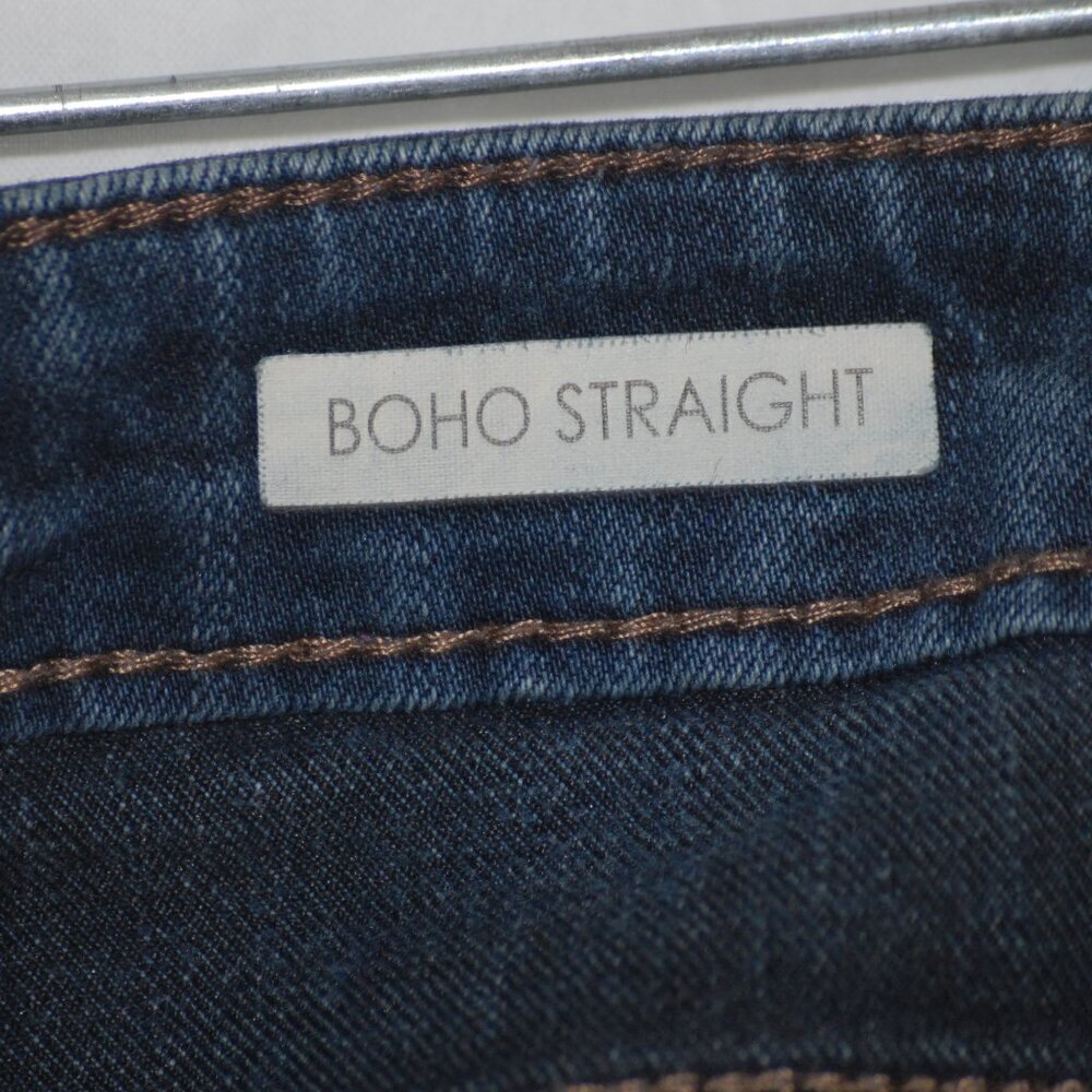 Vintage America Boho Straight Missy 14S/32 Dark Wash Blue Jeans EUC Country - Picture 6 of 9
